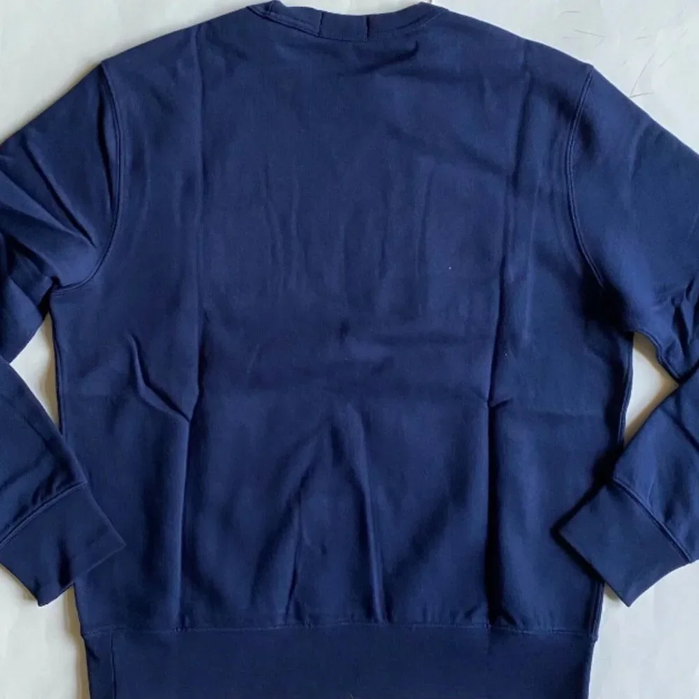 Polo Ralph Lauren Polo Logo Americana Crewneck Fleece Pullover Sweatshirt Navy